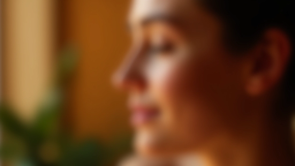 Gesicht der Frau im Profil zeigt entspannte Gesichtsmuskeln und friedlichen Ausdruck