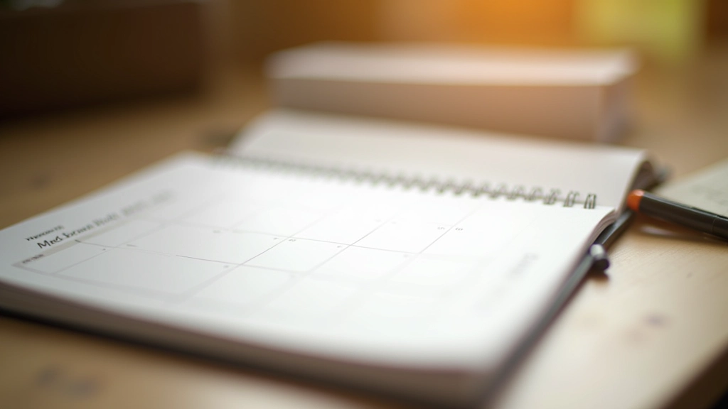 Kalender und Tagebuch mit wöchentlichem Übungsplan für Körperscans